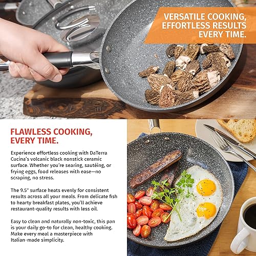 Miniatura 5 de DaTerra Cucina - Sartén antiadherente profesional de 95 pulgadas  Sartén antiadherente de cerámica hecha en Italia  Sartén para saltear sartén de