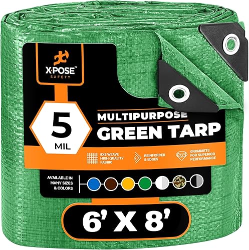 Miniatura 81 de Xpose Safety - Lona de polietileno ligera azul – Funda protectora multiusos, paño de goteo – duradero, impermeable, resistente a la intemperie