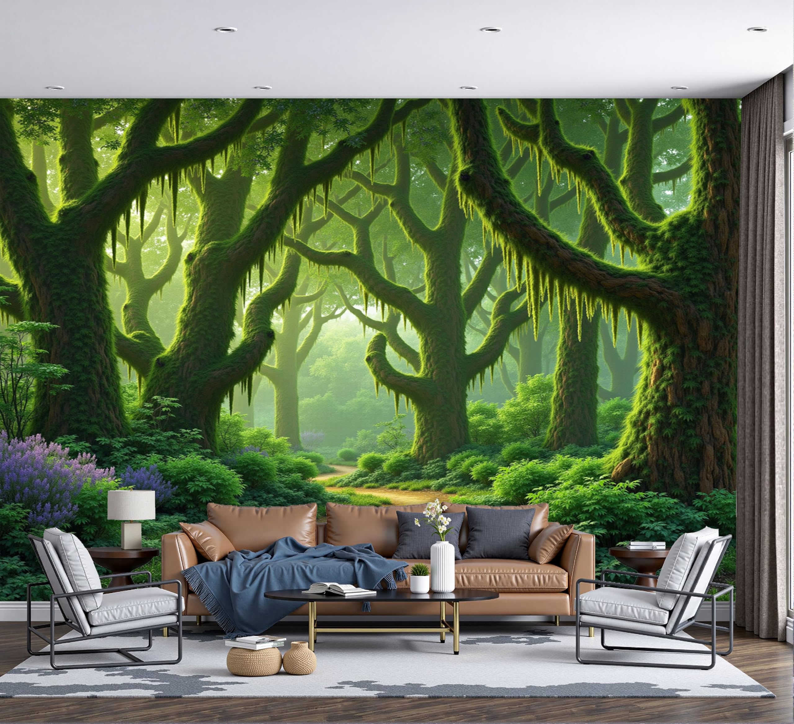 Papier peint Livre de la Jungle panoramique 3D pour chambre enfant thème nature