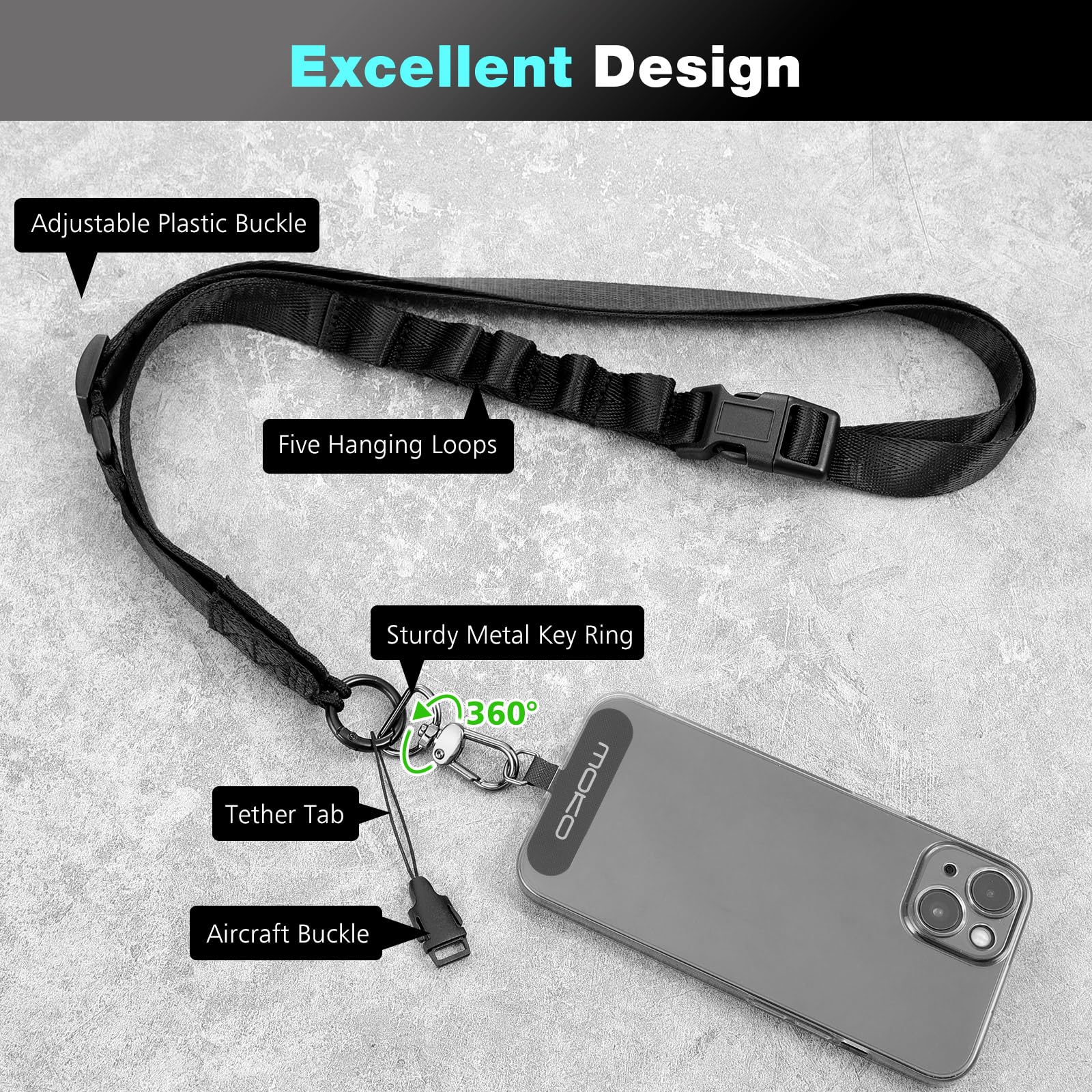 Amazon.com: MoKo Universal Phone Lanyard, Nylon Adjustable Cell