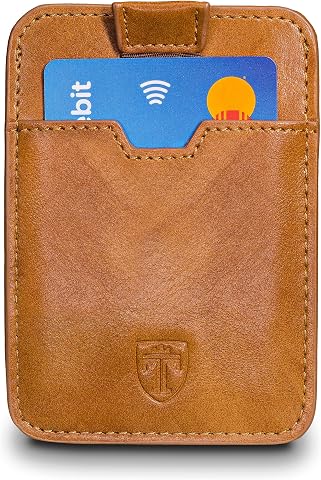 TRAVANDO Tarjetera con Seguridad RFID, PROTECCIÓN hasta 12 Tarjetas (Crédito) - Billetera Fina - Pinza para Billetes - Cartera Pequeña - Estuche para Hombres