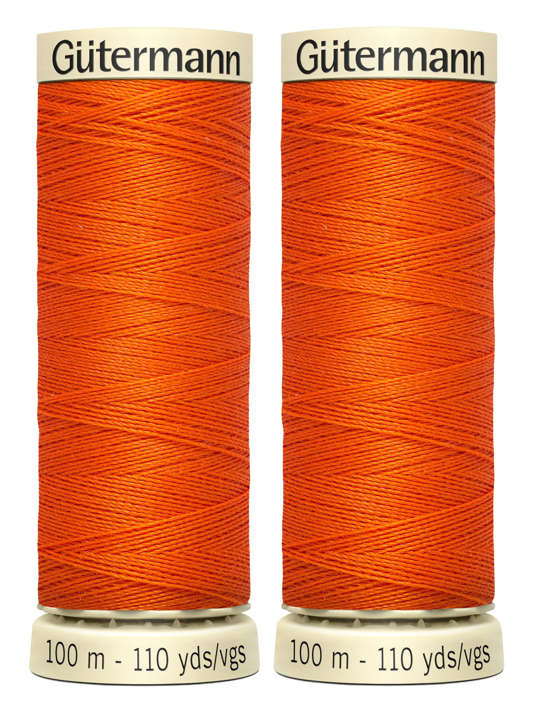 2X 100m Gutermann Sew-All Polyester Thread for Hand or Machine Sewing, Orange 0351 – Bundled by GetInStyle Shop