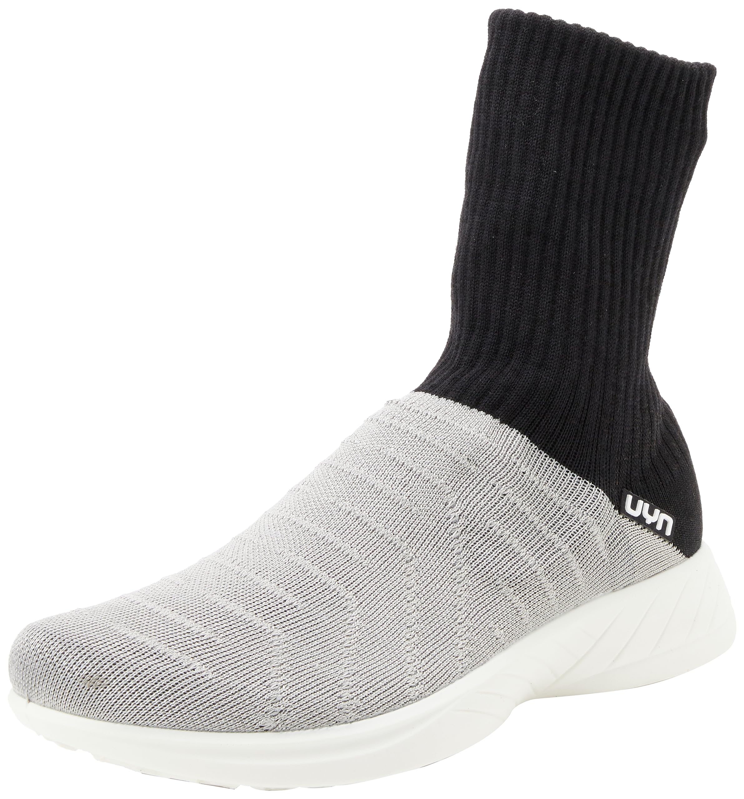 UYN Y100068-S011 3D Ribs Metal Sneaker Men Silver/Black UK 10.5