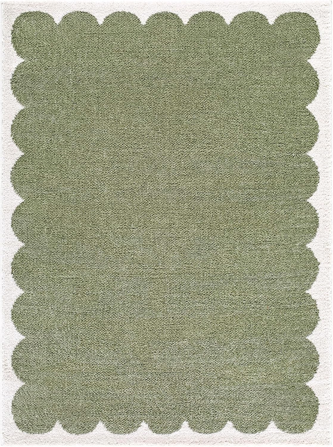 Livabliss x ELLE Decor Rivoli Modern Area Rug, 6'7" x 9', Green/Cream