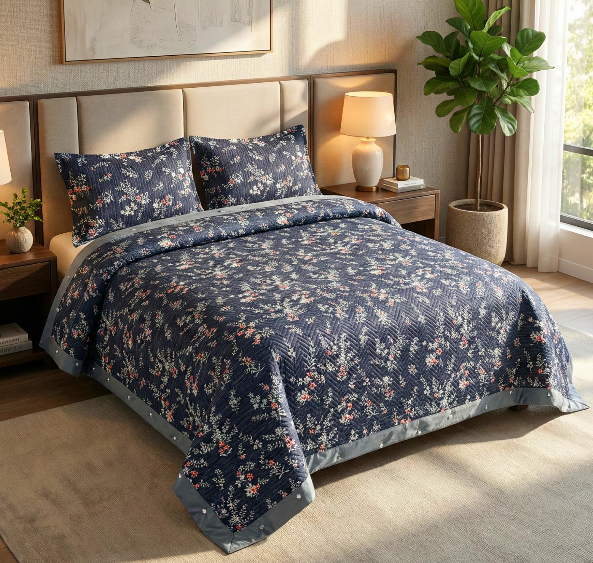 King Size Cotton Quilted Bed Cover - BSB HOME -9