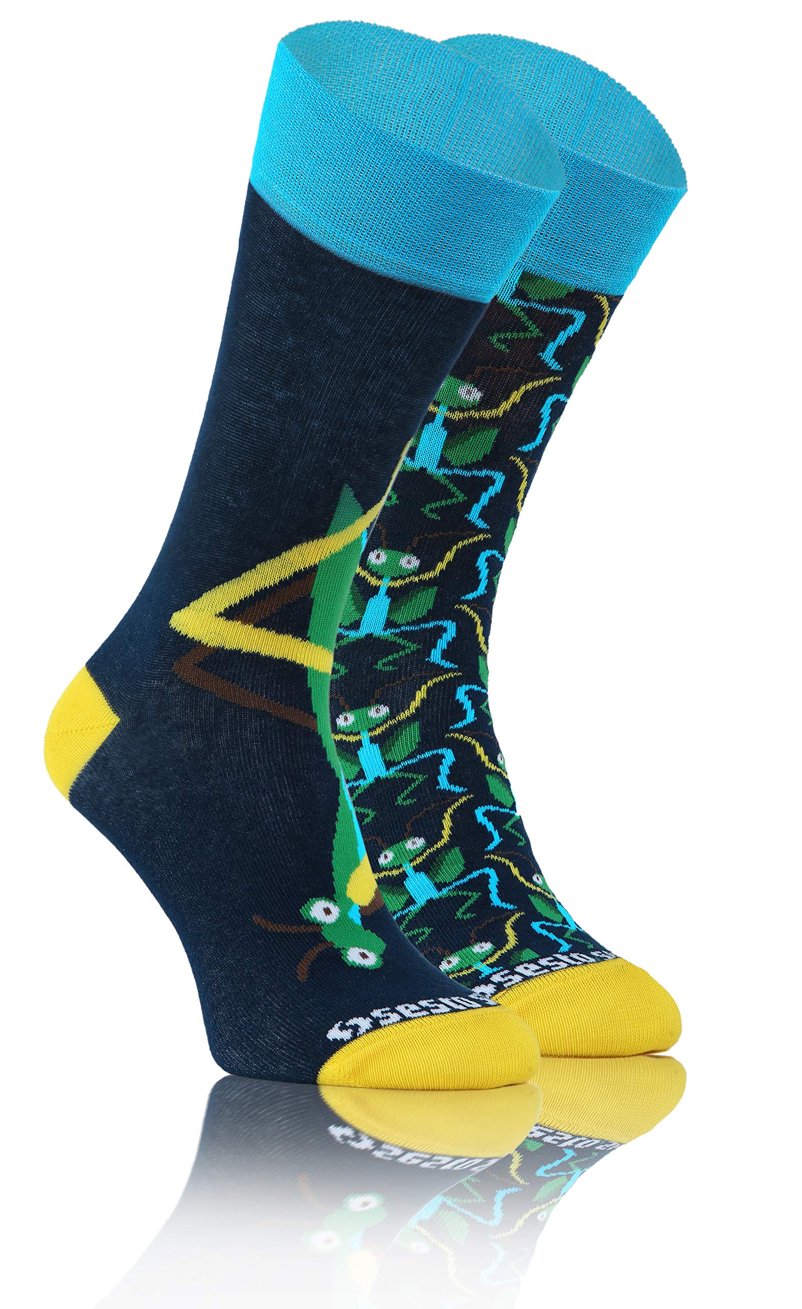Sesto Senso Funny Socks Women Men Cotton Fancy Patterned Colourful Crazy Oddsocks Mid Calf Socks Insect 35-38 3-6 Praying Mantis