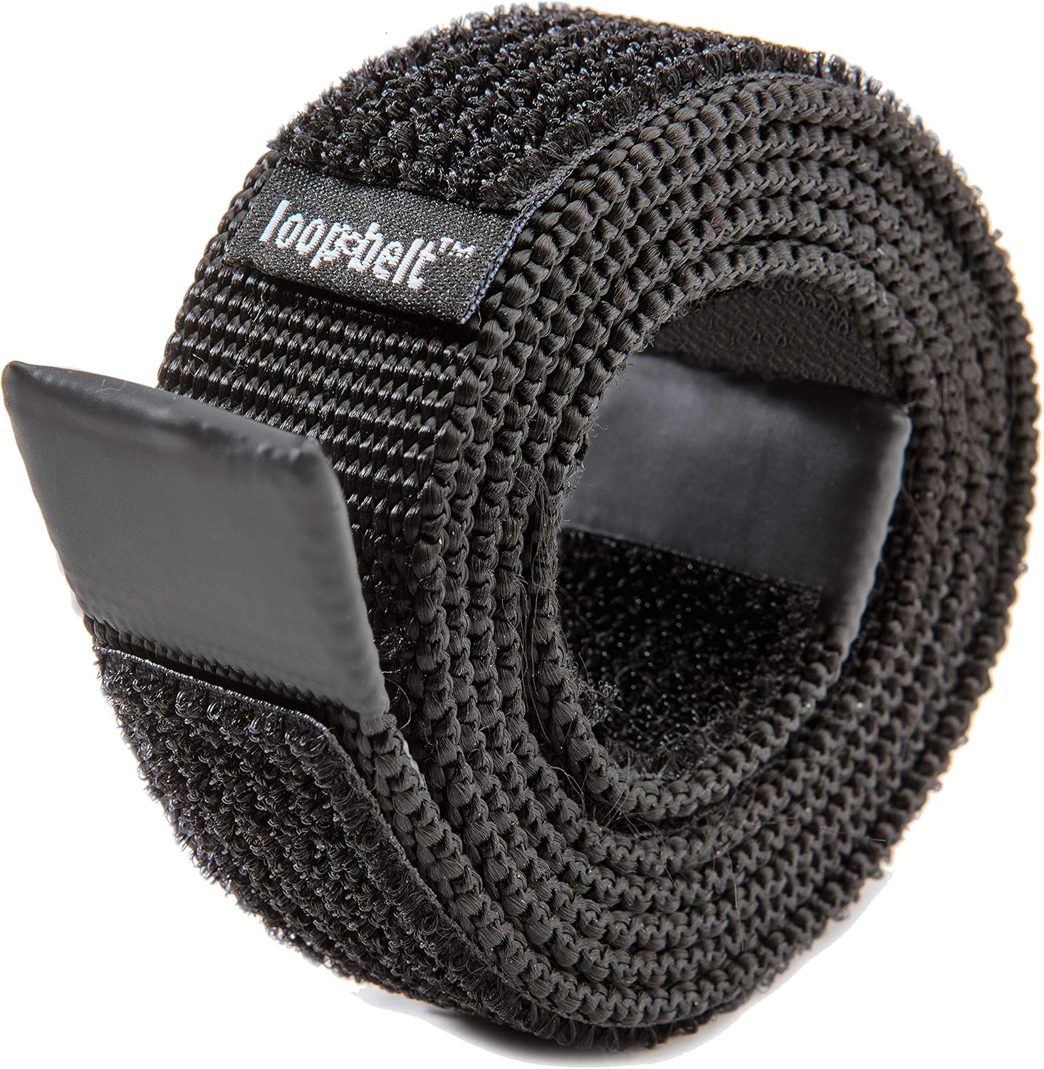 Loopbelt Boys/Slim Black 30mm Hypoallergenic Hook & Loop Web Belt with Rubber Coated Tips