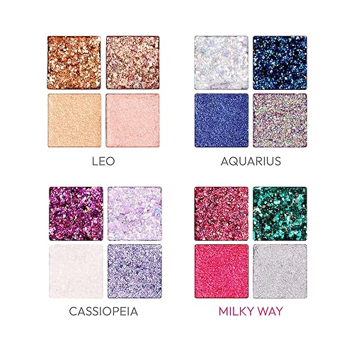 Miniatura 8 de Ruby Kisses Paleta de gemas con purpurina, 4 tonos altamente pigmentados, textura mantecosa, maquillaje de ojos de larga duración (Milky Way)