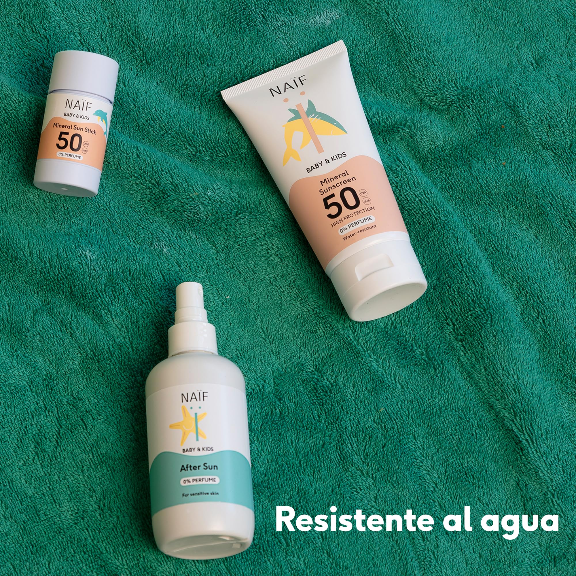 Naïf - Spray protector solar mineral - Bebé y niño - 0% perfume - FPS 50 - Spray sin octocrileno - Protección UVA y UVB - Resistente al agua - Dermatológicamente probado - Sin microplásticos - 100 ml