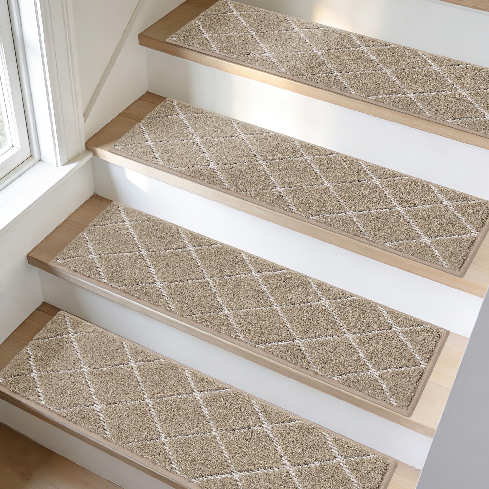 BEQHAUSE Stair Treads for Wooden Steps Non Slip Machine Washable