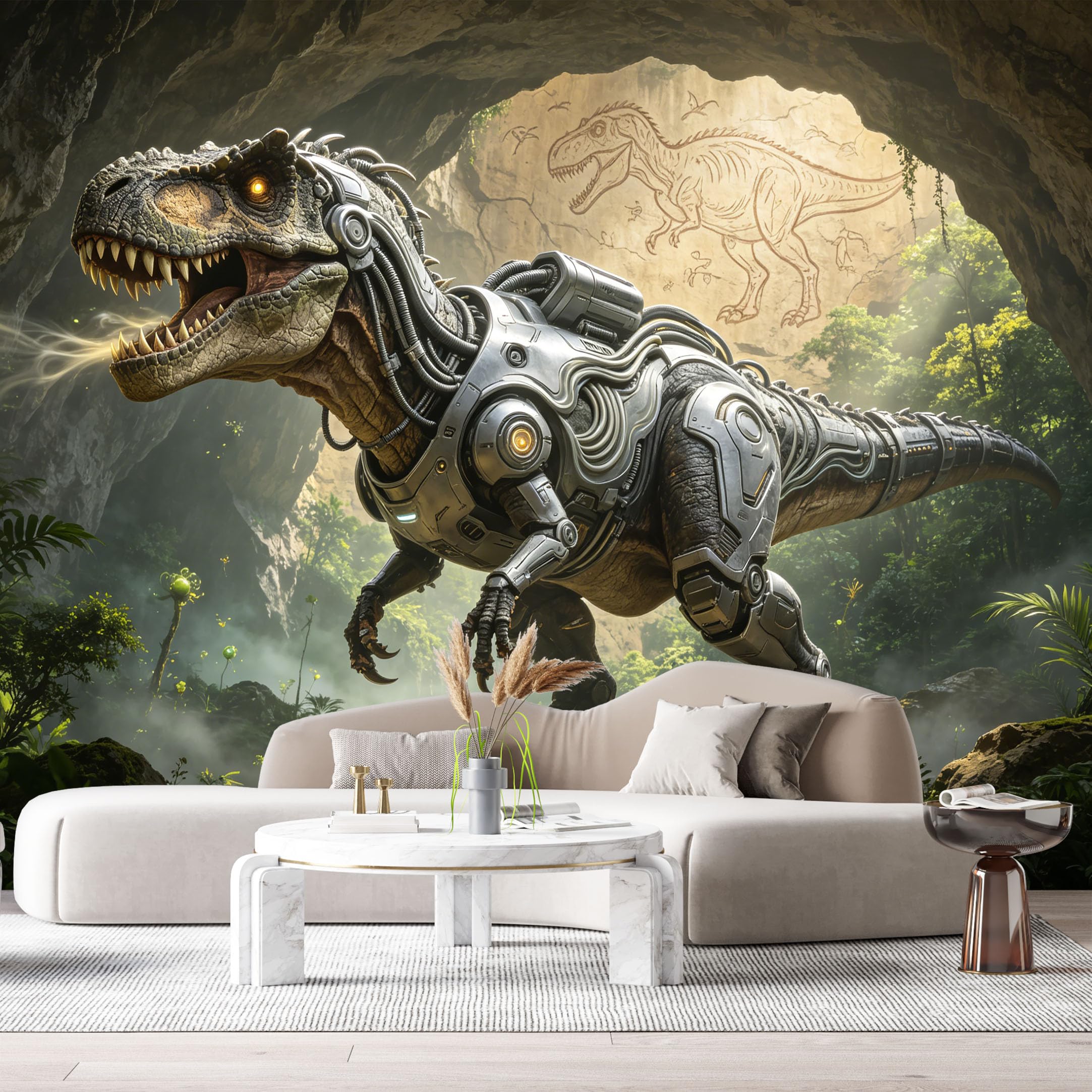 Custom Size Wall Mural Beast Mech Science Fiction Cybernetic Futuristic Armor 3D Textured Style SelfAdhesive Art Prints Removable Large Wallpaper Esports Game Room Studio