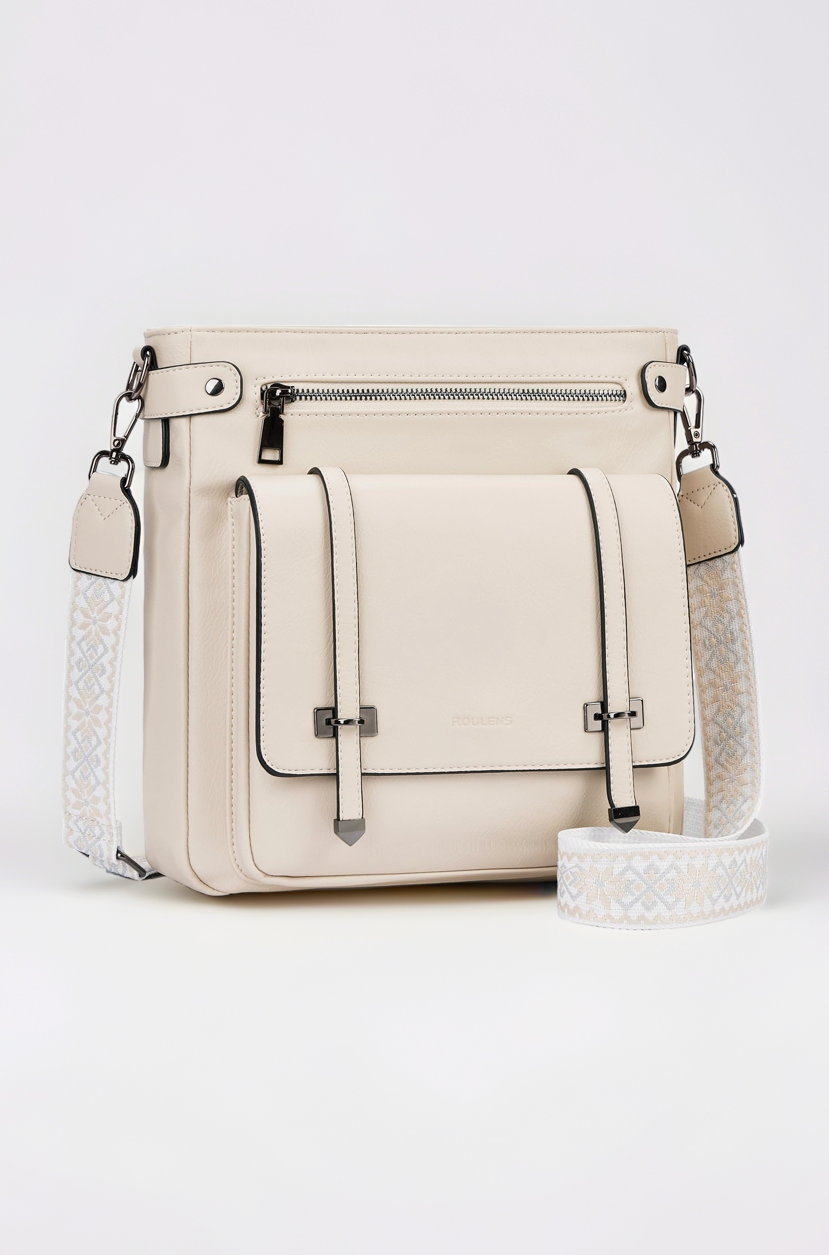 Roulens Crossbody Bags for Women,Multi Pocket Crossbody Purses Vegan Leather Shoulder Handbags Travel Purse Adjustable Strap