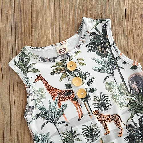 Vista 5 de Mameluco de una sola pieza para bebé recién nacido, ropa de dinosaurio, sin mangas, mameluco de una sola pieza