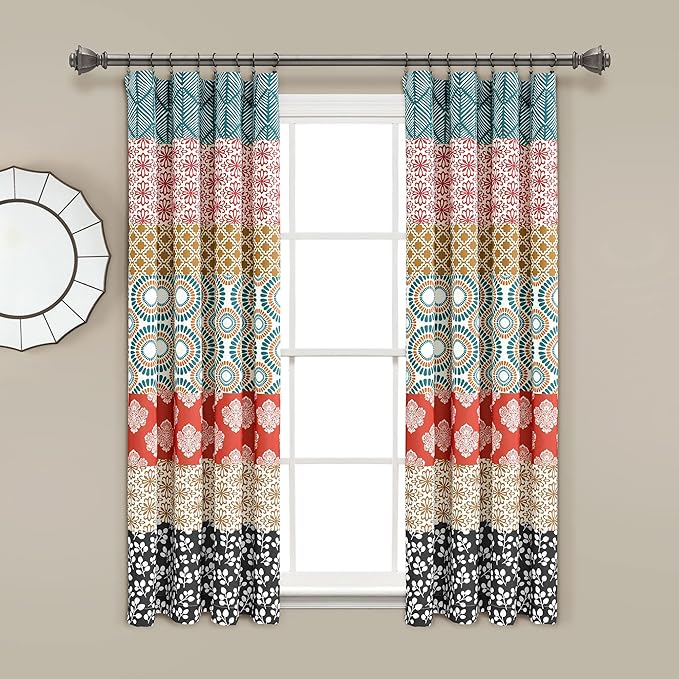 Lush Decor Bohemian Stripe Window Curtain Panels, Pair 52