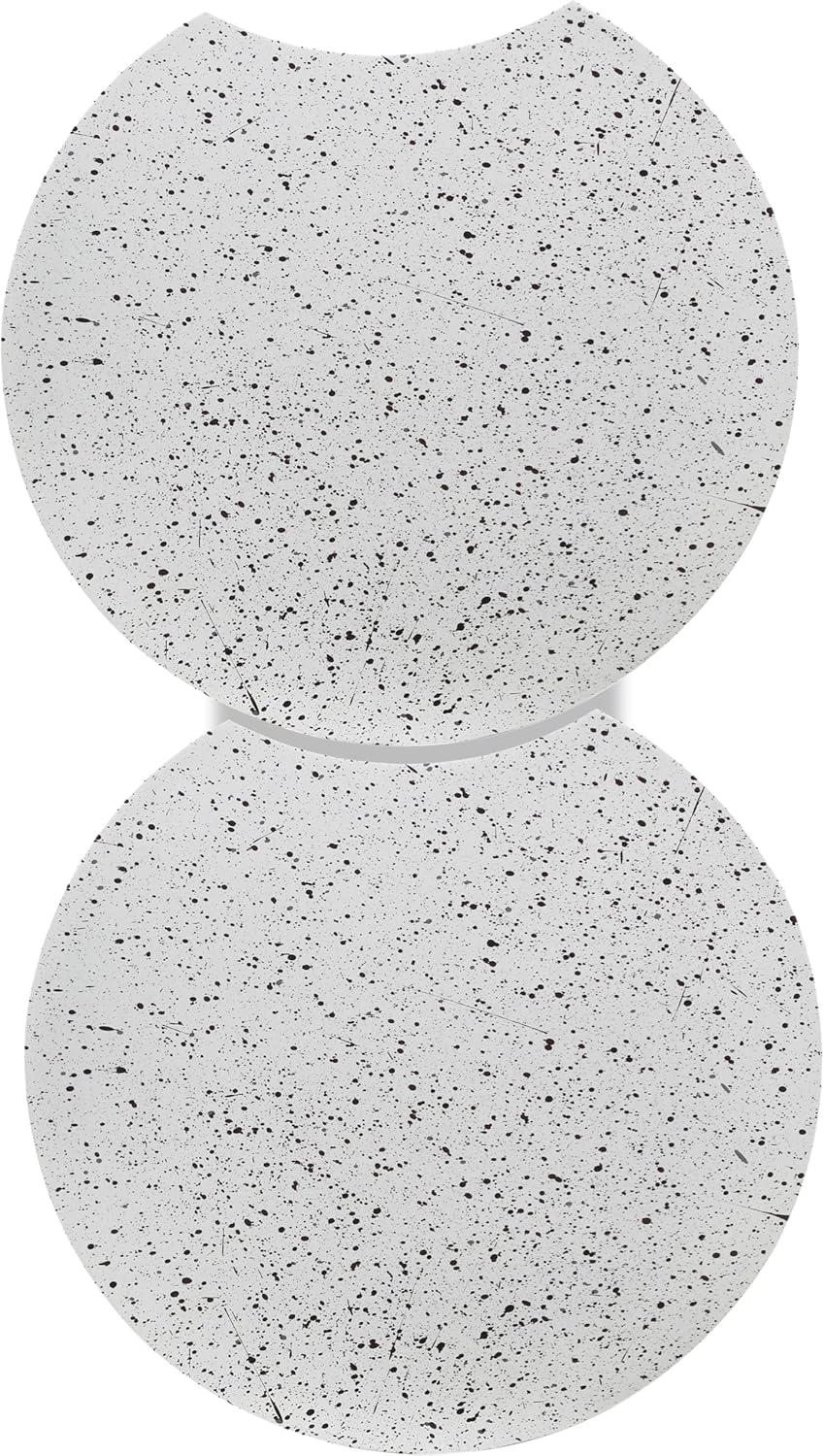 Meridian Furniture Dimple 2 Piece White Terrazzo Pattern Iron Metal End Table