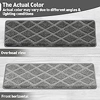 Vista 7 de PURE ERA Bullnose - Juego de peldaños de alfombra para escaleras sin cinta, antideslizantes, protectores de escaleras para interiores, alfombras