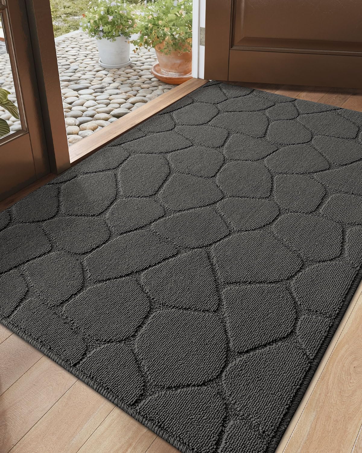 Paillasson d'entrée absorbant pour stopper la boue tapis grand format lavable anti-glisse