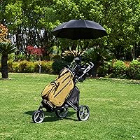 Vista 4 de KVV Carrito de golf de 3 ruedas con rueda delantera giratoria de 360º, se abre y cierra en UN segundo, incluye soporte para paraguas gratis