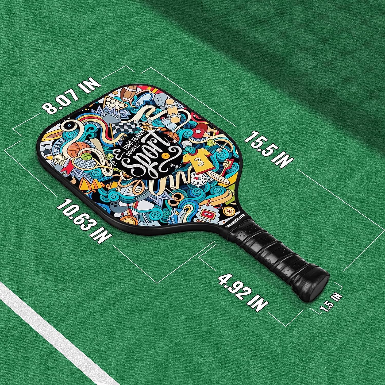 Vinsguir Pickleball Paddles Rackets Set, Graphite Pickleball Paddle Set of 2 Rackets and 4 Pickleballs Balls, Pickleball Paddle Ball Sets, Pickle-Ball Racquet with Portable Bag for Men and Women : Sports & Outdoors