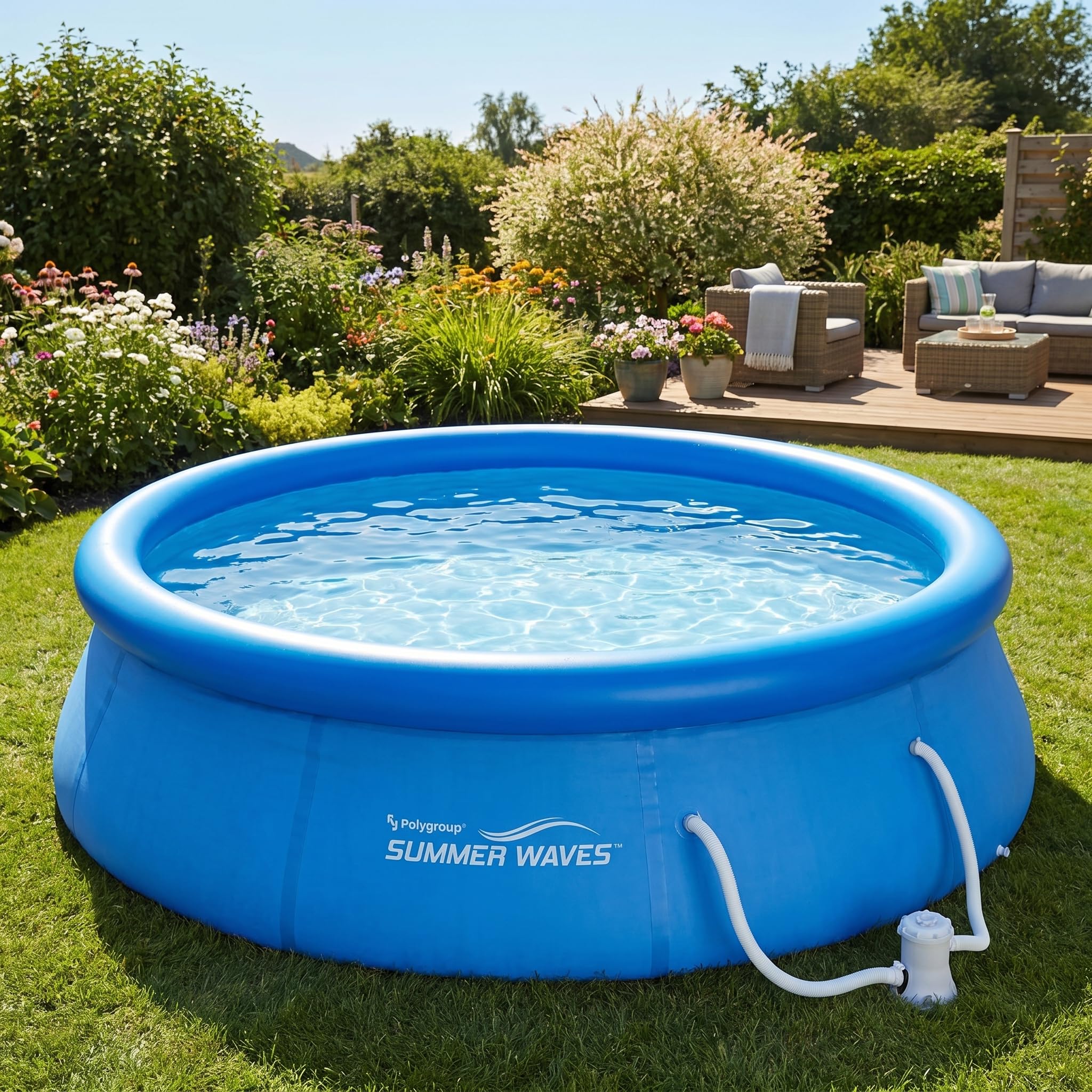 Summer Waves Fast Set Quick Up Piscina 366 x 91 cm swimming pool Familias Piscina con bomba de filtro