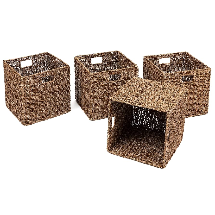 Amazon.com: Foldable Storage Basket with Iron Wire Frame By