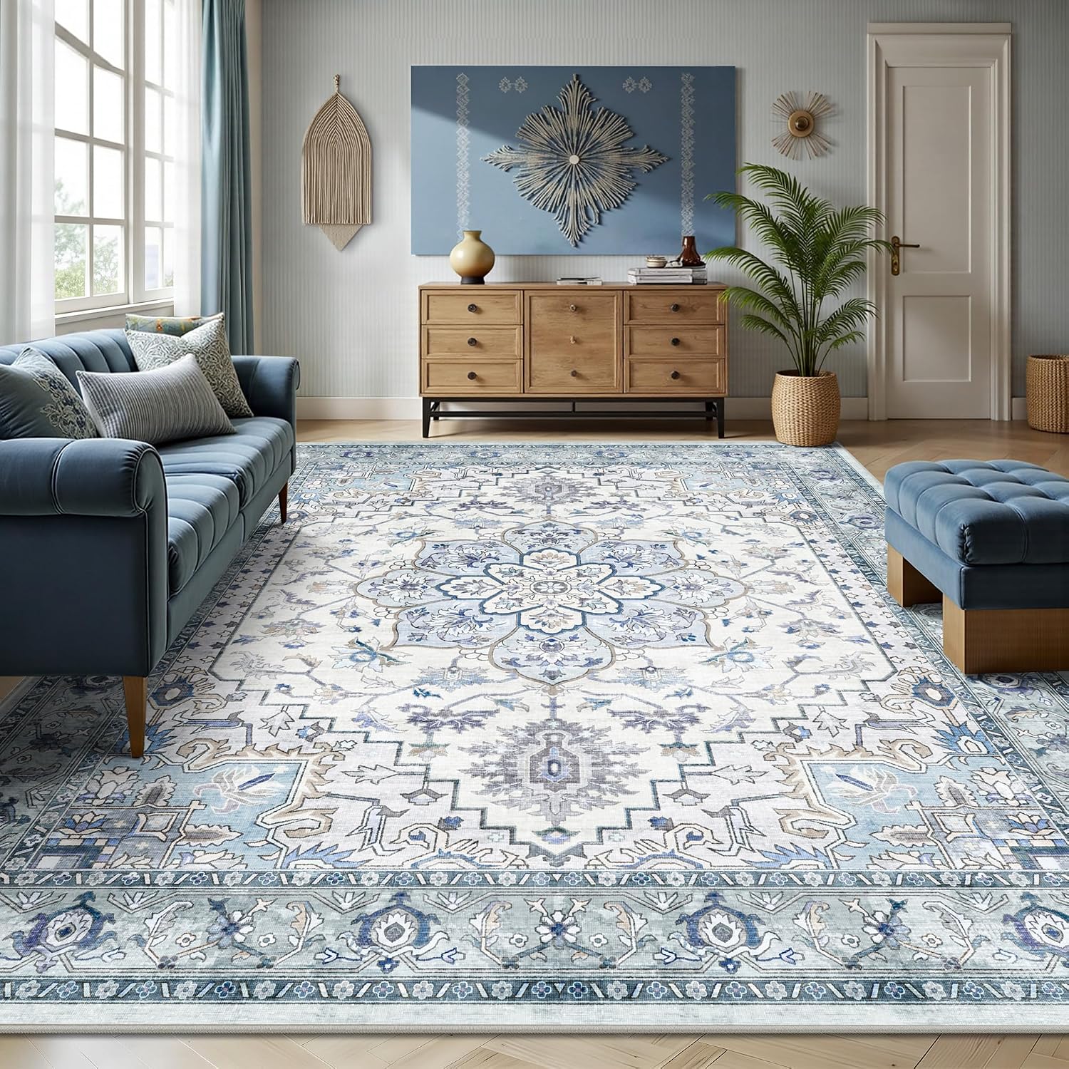 Amazon.com: Yarooge 8x10 Area Rugs for Living Room - Washable Rug ...