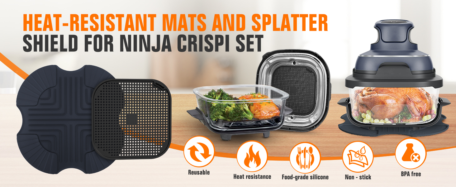 Dessous De Plat En Silicone Pour Ninja Crispi Air Fryer, Tapis De Plan