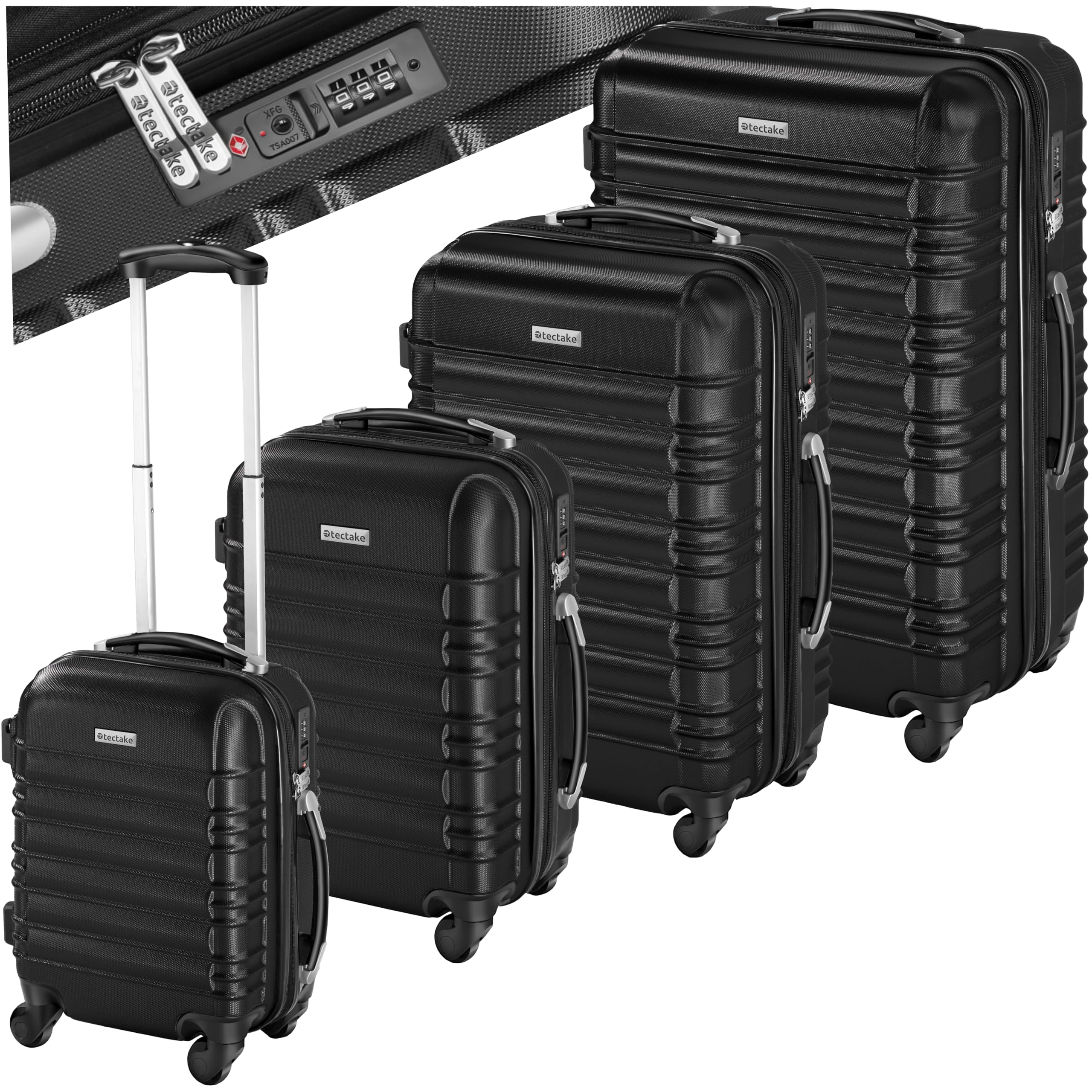 tectake® Set de Valise de Voyage 4 Tailles Valise Grande Taille Valises Cabine Petite Valises Sacs de Voyage...