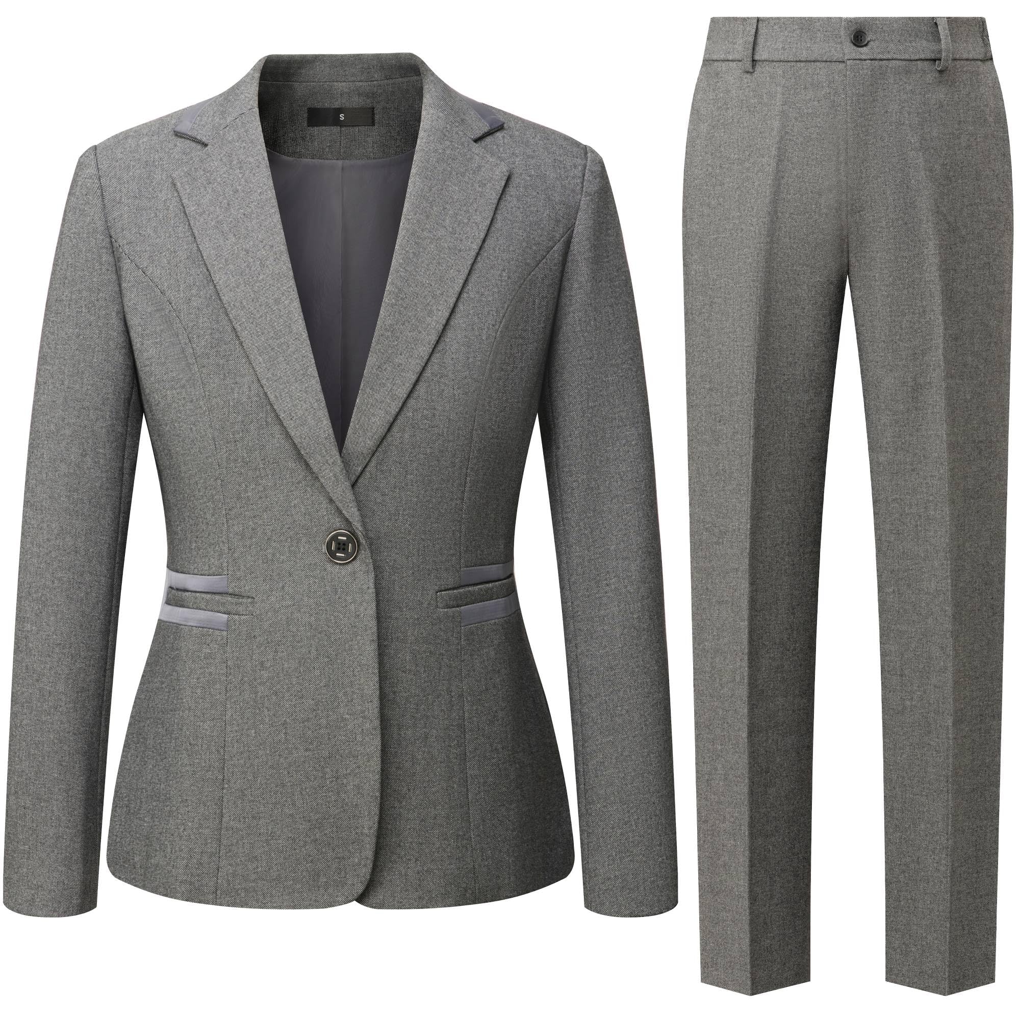 Women's 2 Piece Suit One Button Dressy Blazer Pants Suit Set Business Casual Outfits