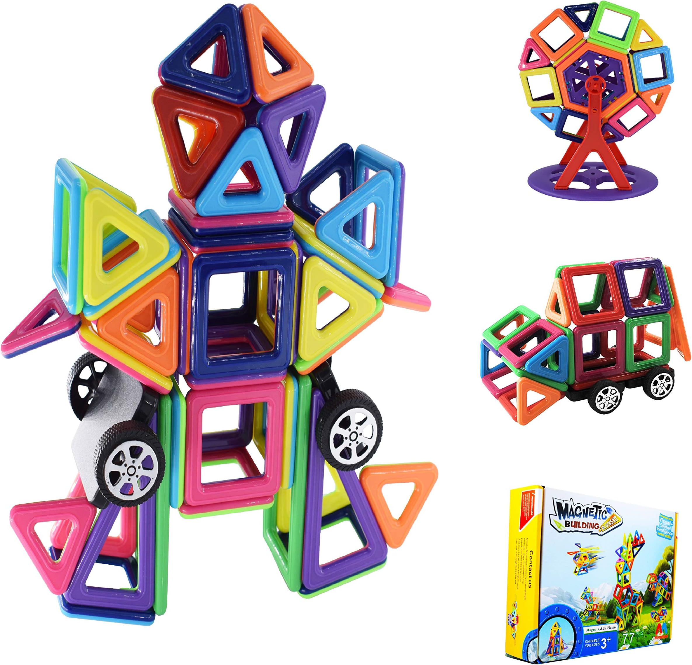 Magnetic Building Blocks, 3D Magnetic Tiles Set, Magnetic Construction Toys, Creativity DIY Educational Toys