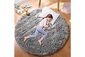 PAGISOFE 5x5 Round Rugs for Kids, Fluffy Area Rugs for Bedroom, Shaggy...