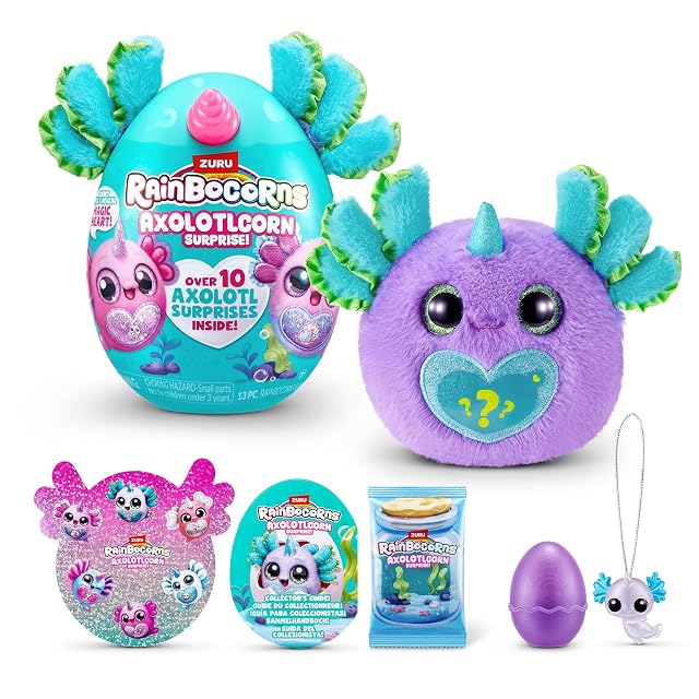 Rainbocorns Axolotlcorn Surprise de ZURU, Peluche Coleccionable para niñas Mayores de 3 años(Lulu)