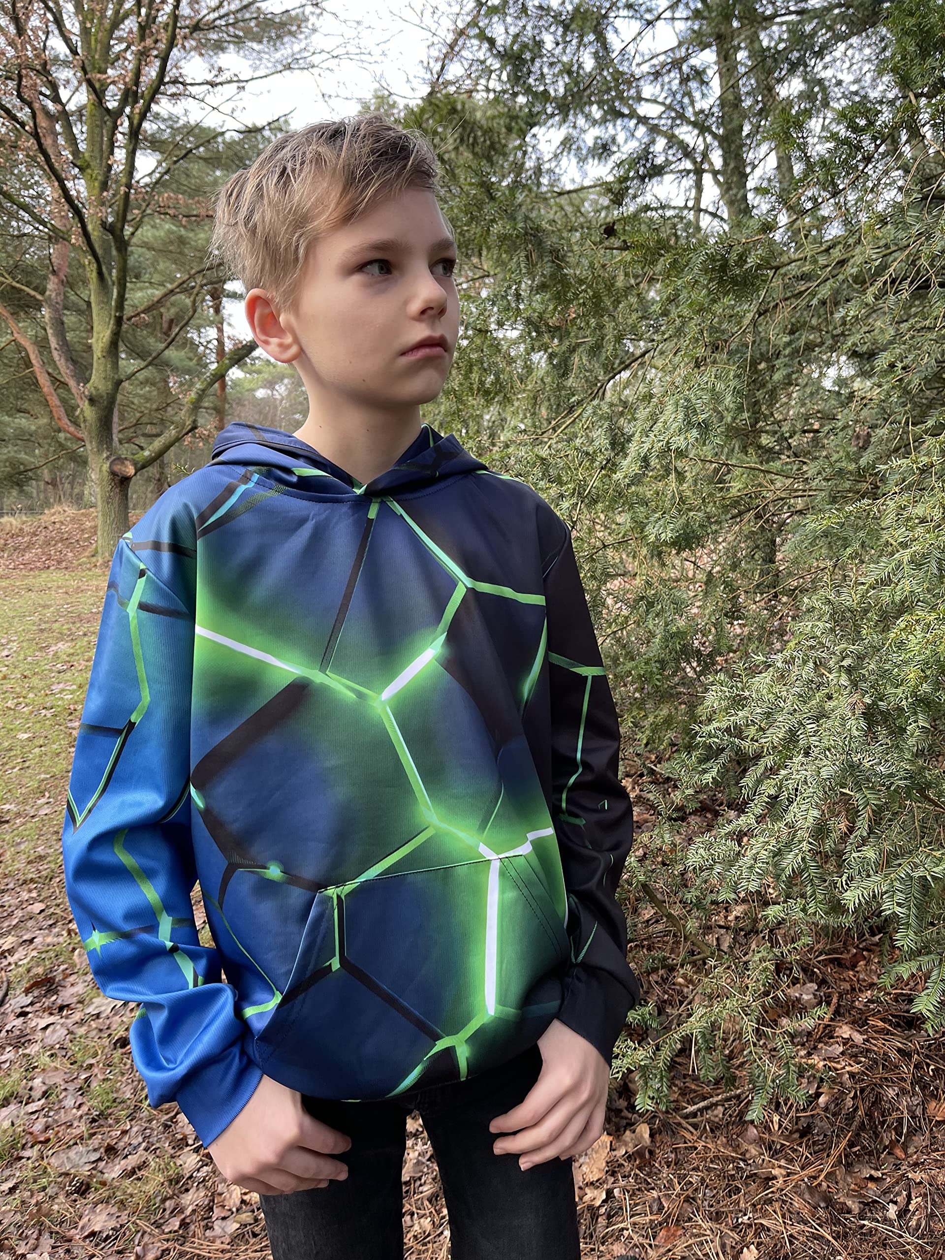 ALISISTER Hoodie Jungen 3D Lustig Gedruckt Kapuzenpullover Kinder Mädchen Langarm Pullover Sweatshirt Alter 4-16