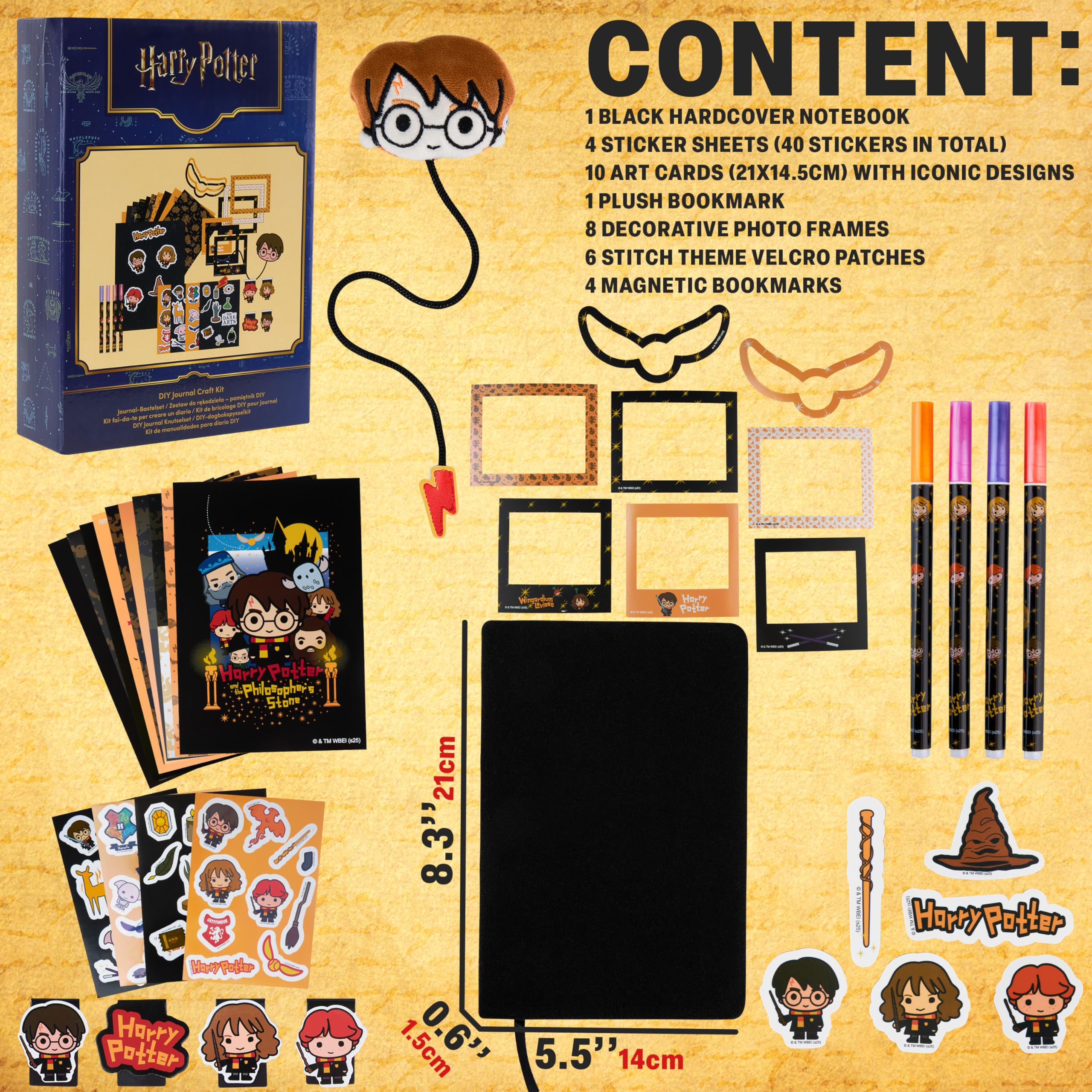 Get Trend Harry Potter Kit Scrapbooking Enfant Set DIY Journal Créatif Carnet Scrapbooking Autocollants Stylos Marque Pages Fournitures d'Art (Multi Harry Potter)