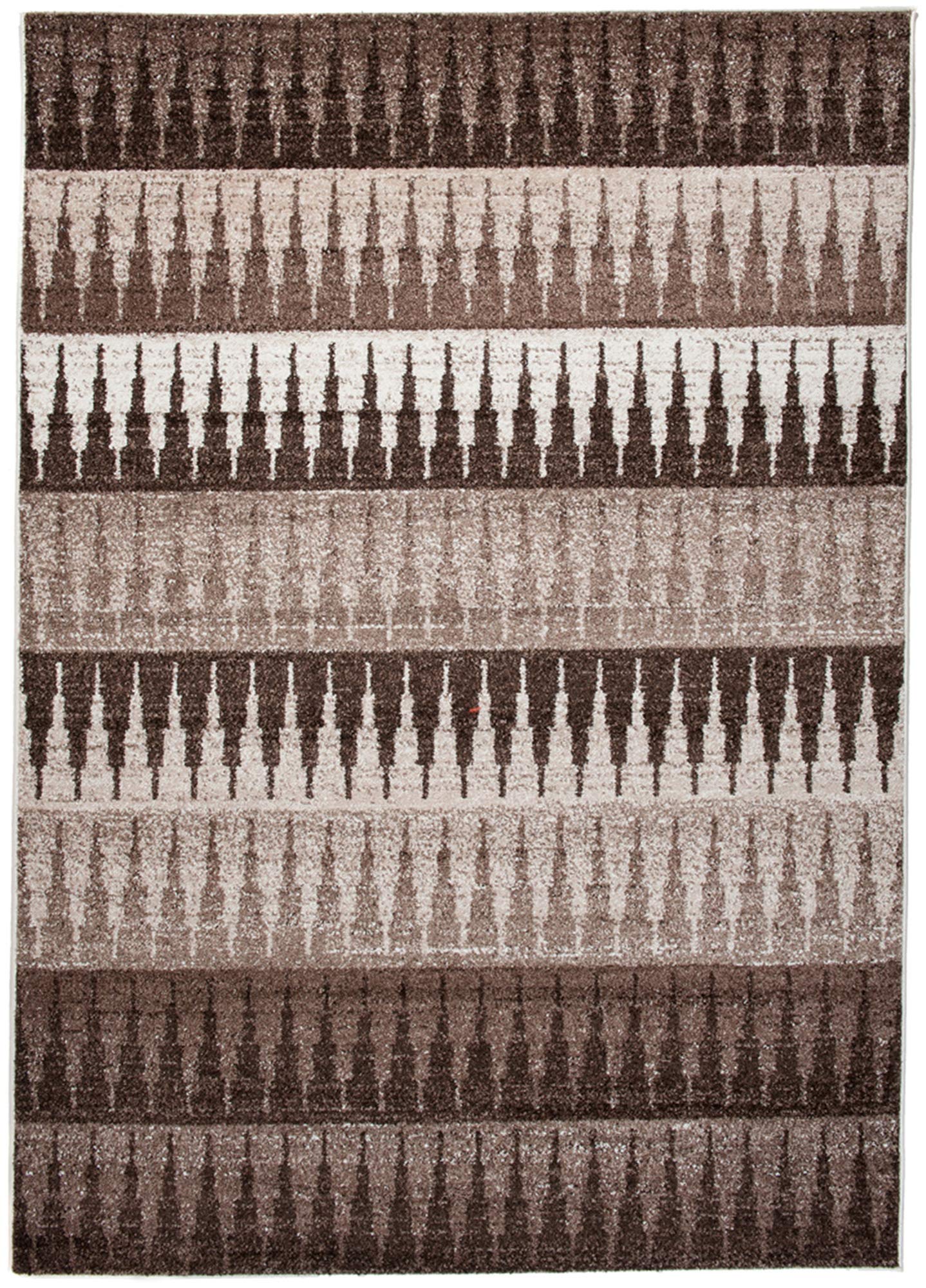 Tapiso Sari dywan z krótkim włosiem, nowoczesny dywan, geometryczny wzór, w paski, trójkąty, melanż, brązowy, beżowy, do salonu, sypialni, Ökotex 240 x 330 cm