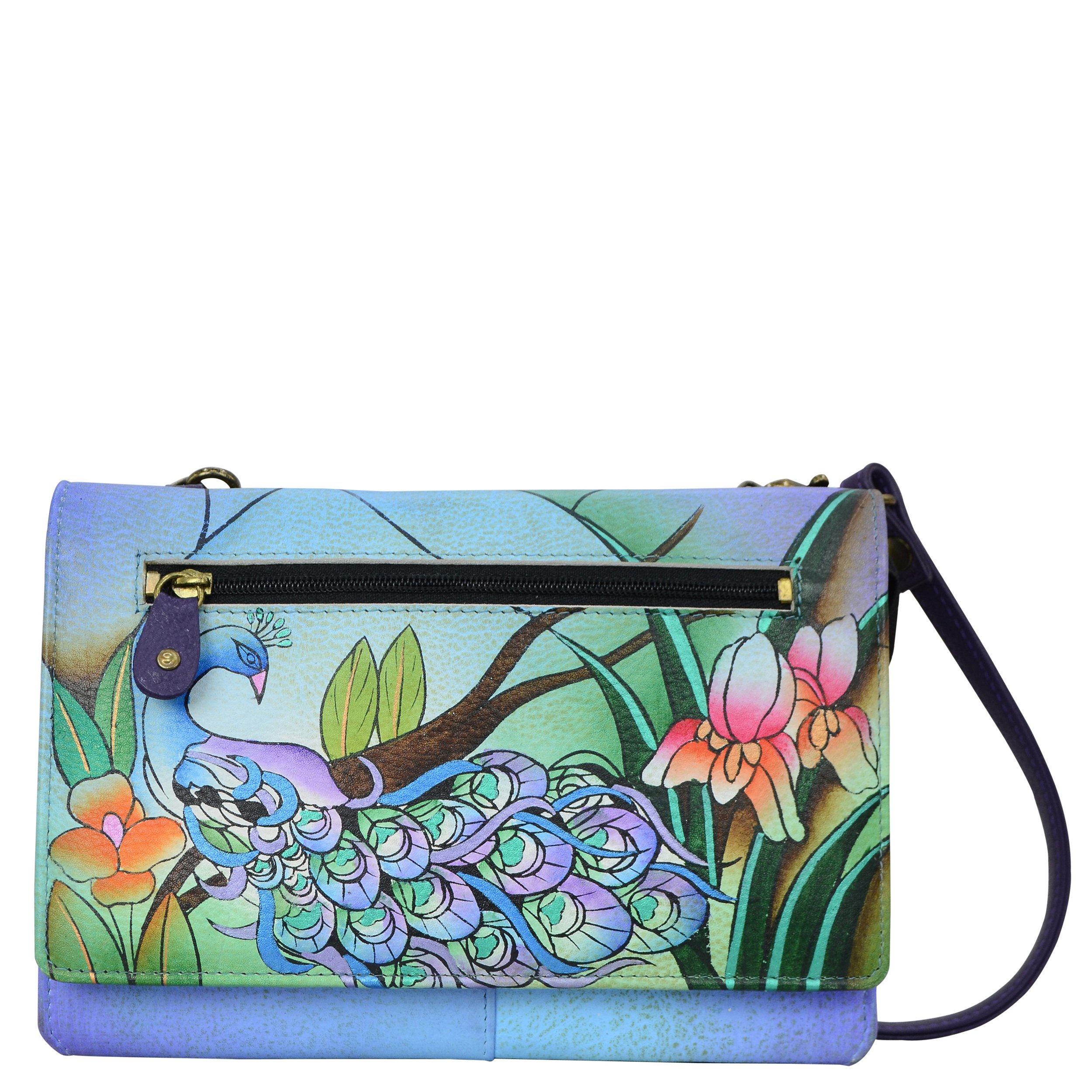 Women’s Hand-Painted Genuine Leather Organizer Wallet On a String