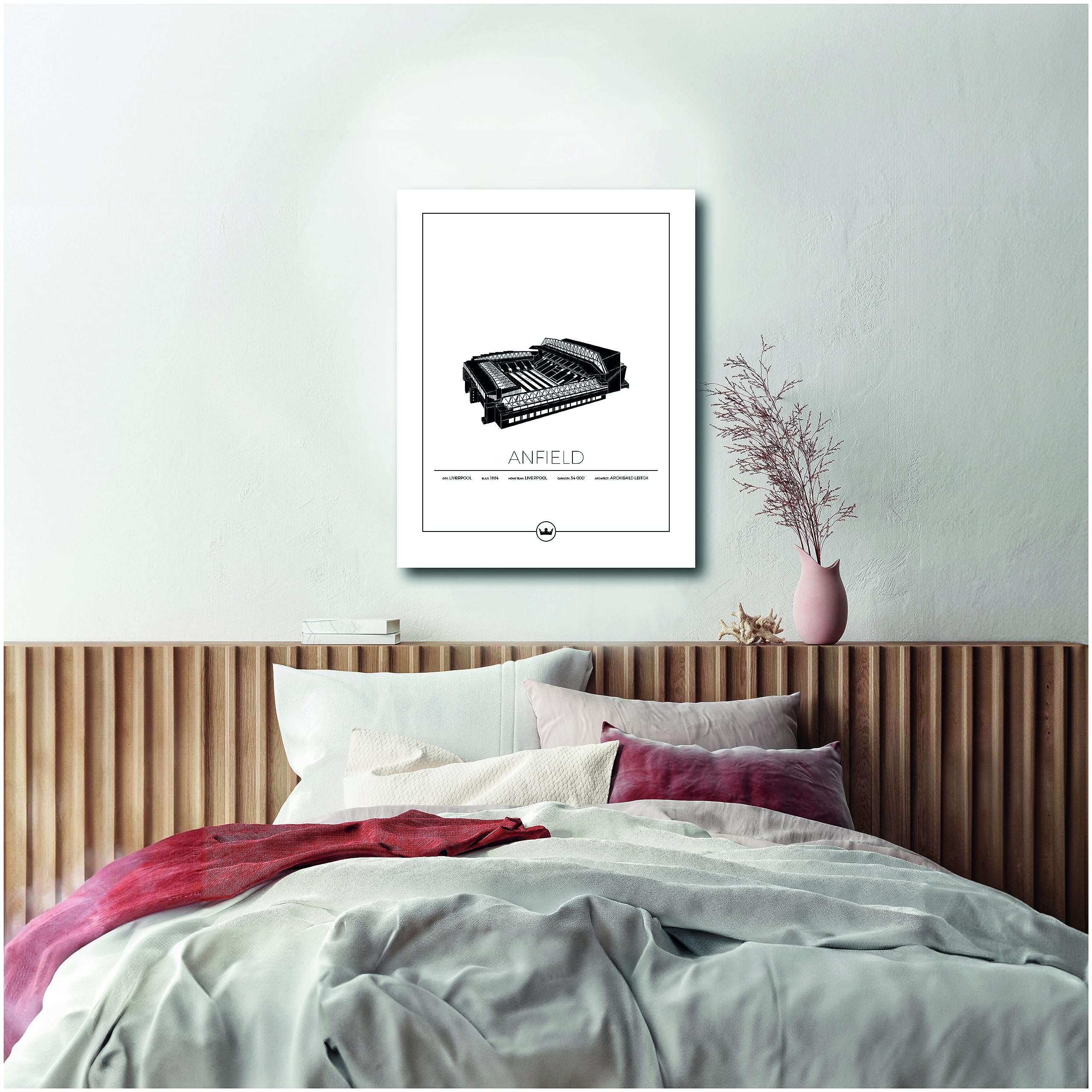Sverigemotiv Anfield Football Stadium Wall Art Print, Football Gifts for Boys Girls Men Fans