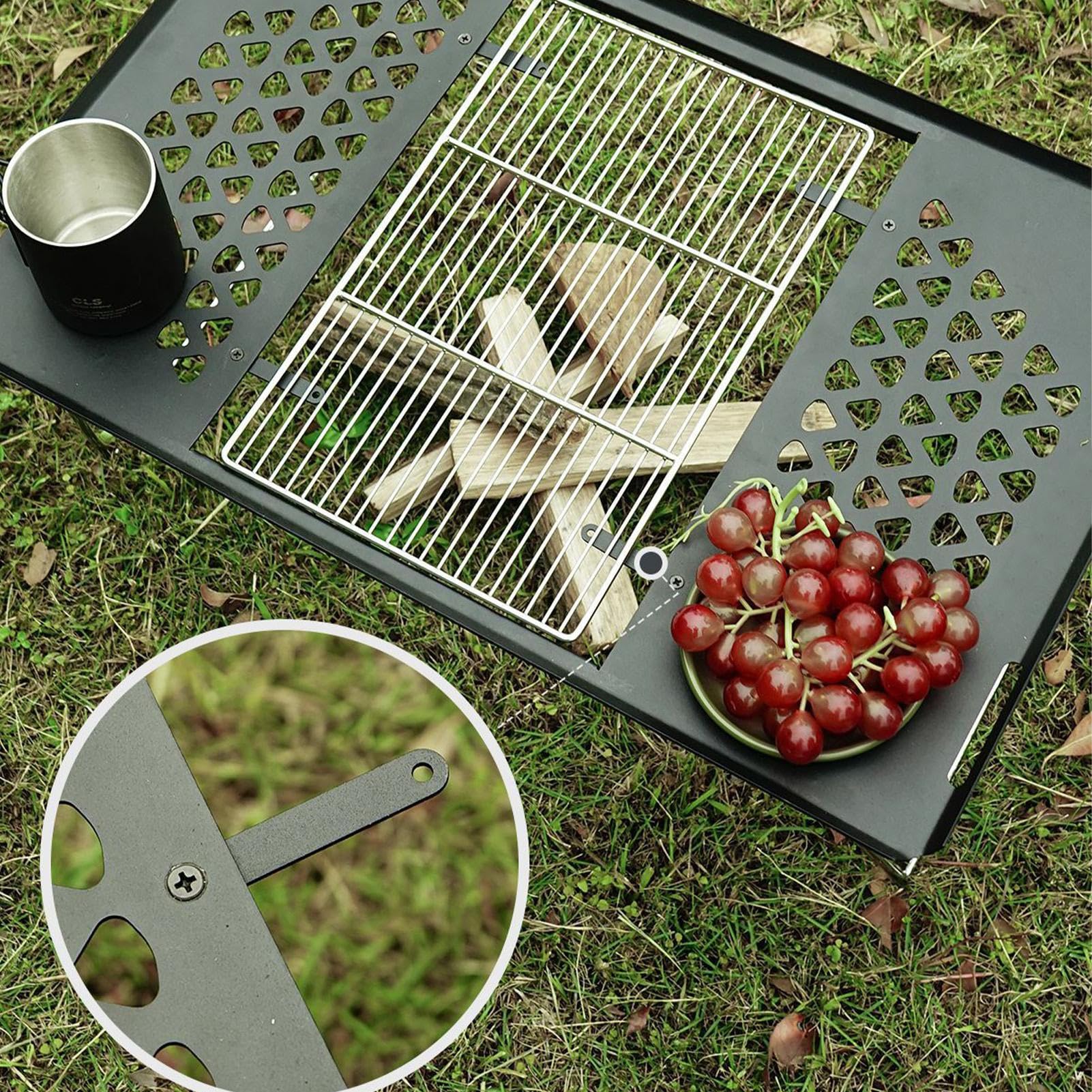 Griglia da Campeggio,Griglia da Cottura per Picnic | Griglia pieghevole 2 in 1 per Barbecue Campeggio Picnic Escursionismo