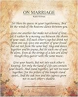 Kahlil Gibran On Marriage Poem 8x10 Wall Art Print - Unframed Elegant Calligraphy Quote, Romantic Wedding Anniversary Gift for Couples Bedroom Decor