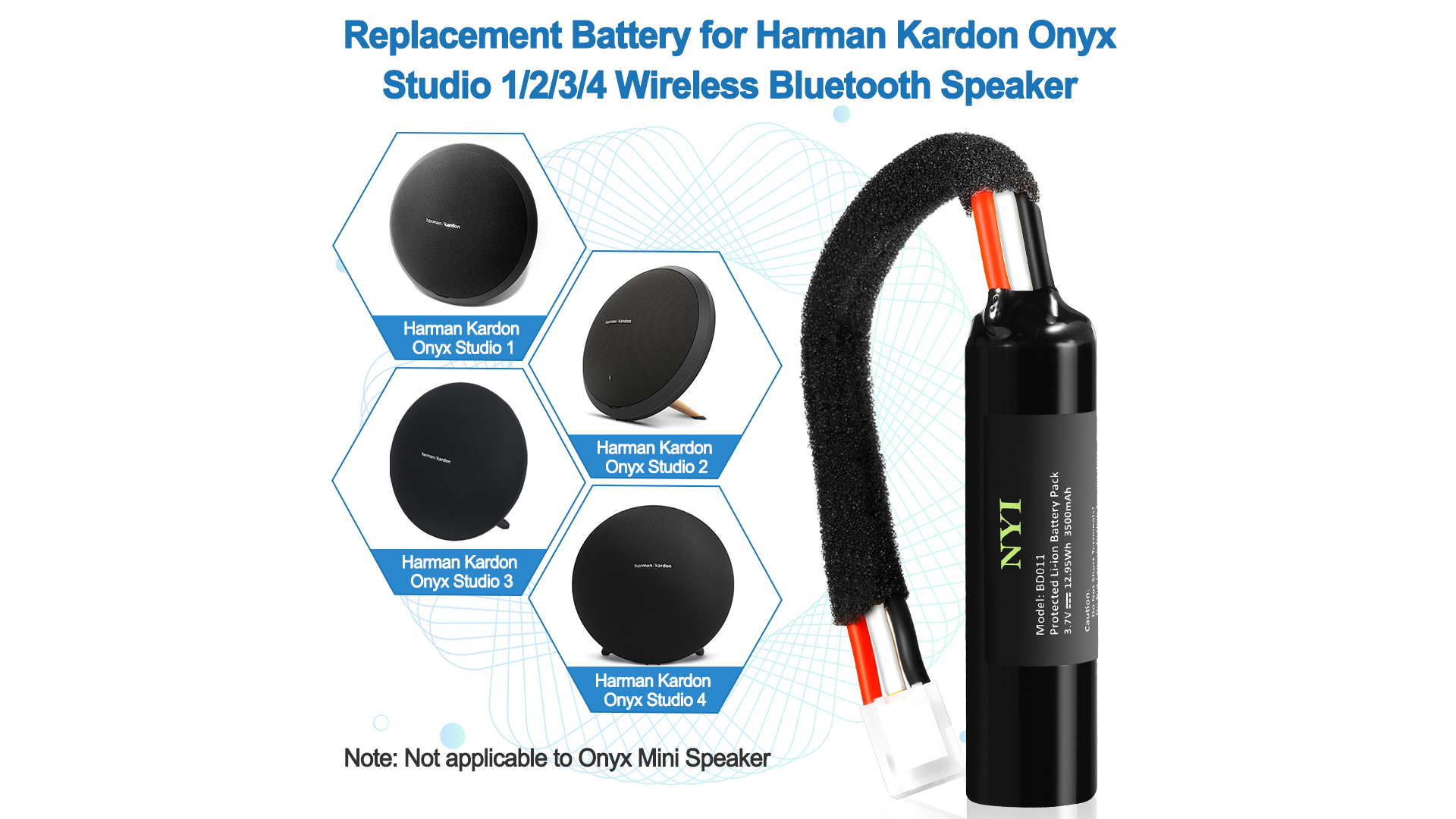 【大容量バッテリー換装済】Harman Kardon Onyx Studio Amazon.com: Speaker Battery for Harman/Kardon Onyx Studio 4 Onyx 4