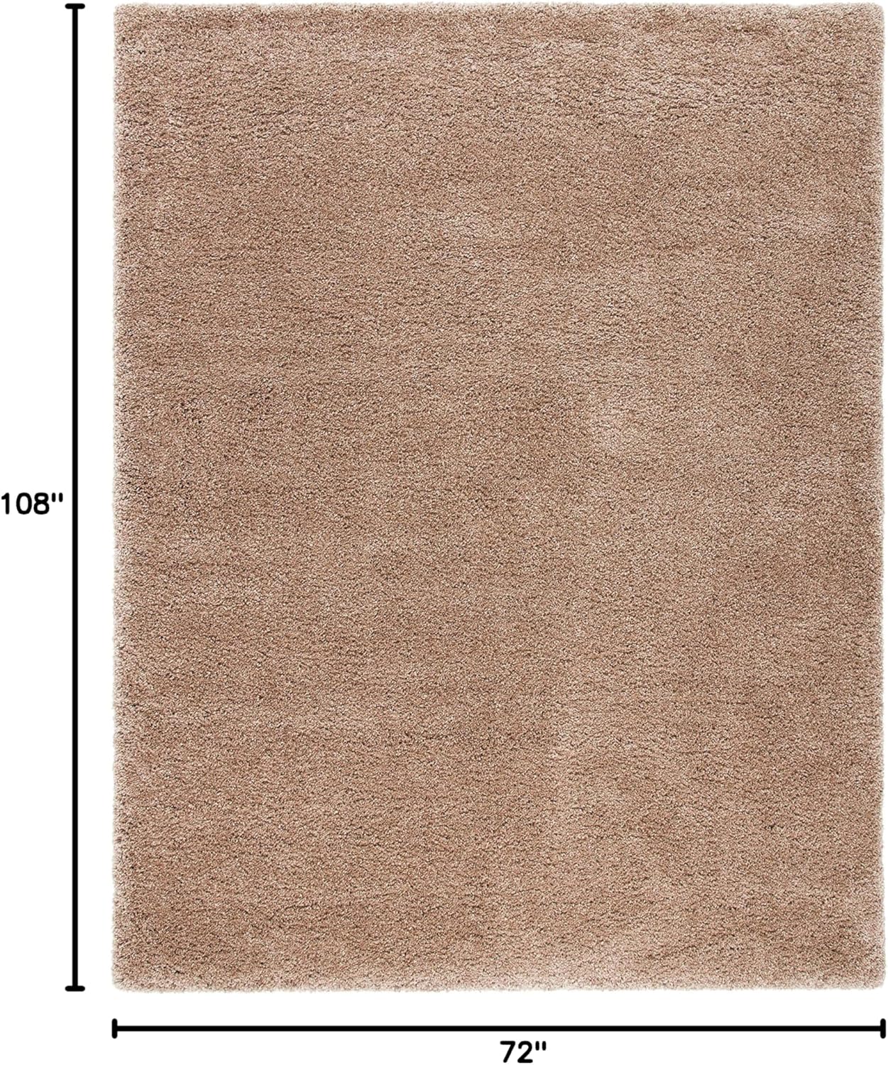 SAFAVIEH Milan Shag Collection Area Rug - 6' x 9', Dark Beige, Solid Design, Non-Shedding & Easy to Clean, Plush Thick Pile, Ideal for Living Room, Bedroom (SG180-1414) 6' x 9' (Rectangular) Dark Beige