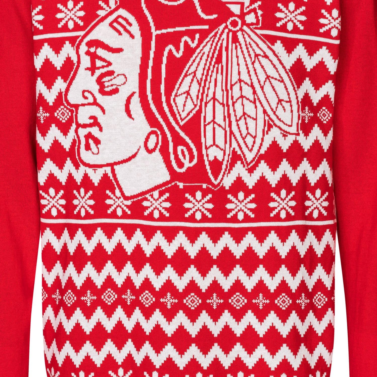 FOCO NFL Winter Ugly Sweater Dzianinowy sweter Chicago Blackhawks