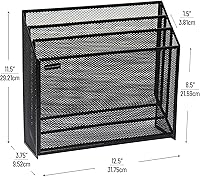Vista 3 de Mind Reader Organizador de archivos de malla metálica, negro, 3 niveles, escritorio, estilo moderno, paquete de 4