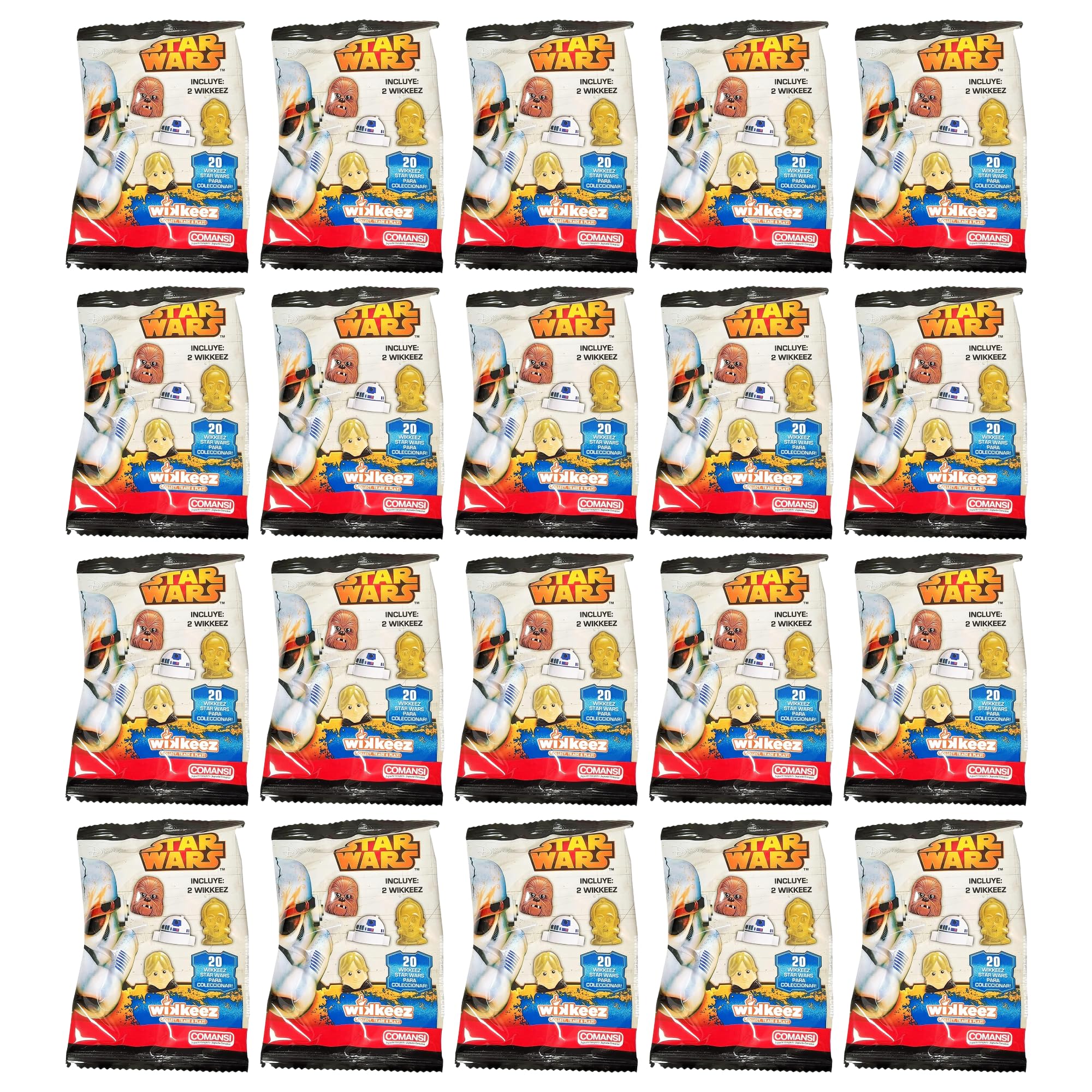 Toptoys2u Bargain Bundles Star Wars Wikkeez Twin Pack Figure Head Party Blind Bags - 20 Packs Supplied