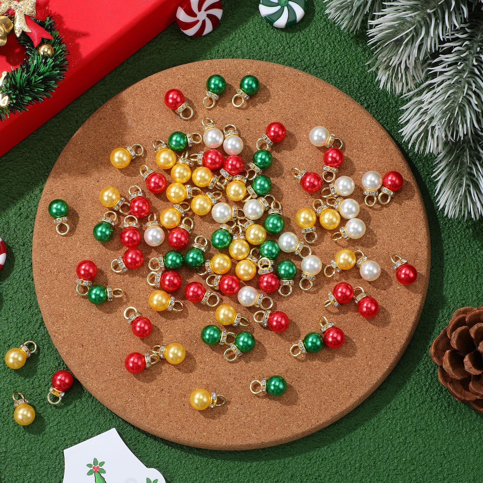 200 Kleiner Weihnachtskugeln aus Künstlicher Perle mit Eleganter Textur Wiederverwendbar und Tragbar für Festliche Weihnachtsbaumschmuck Dekoration bei Partys