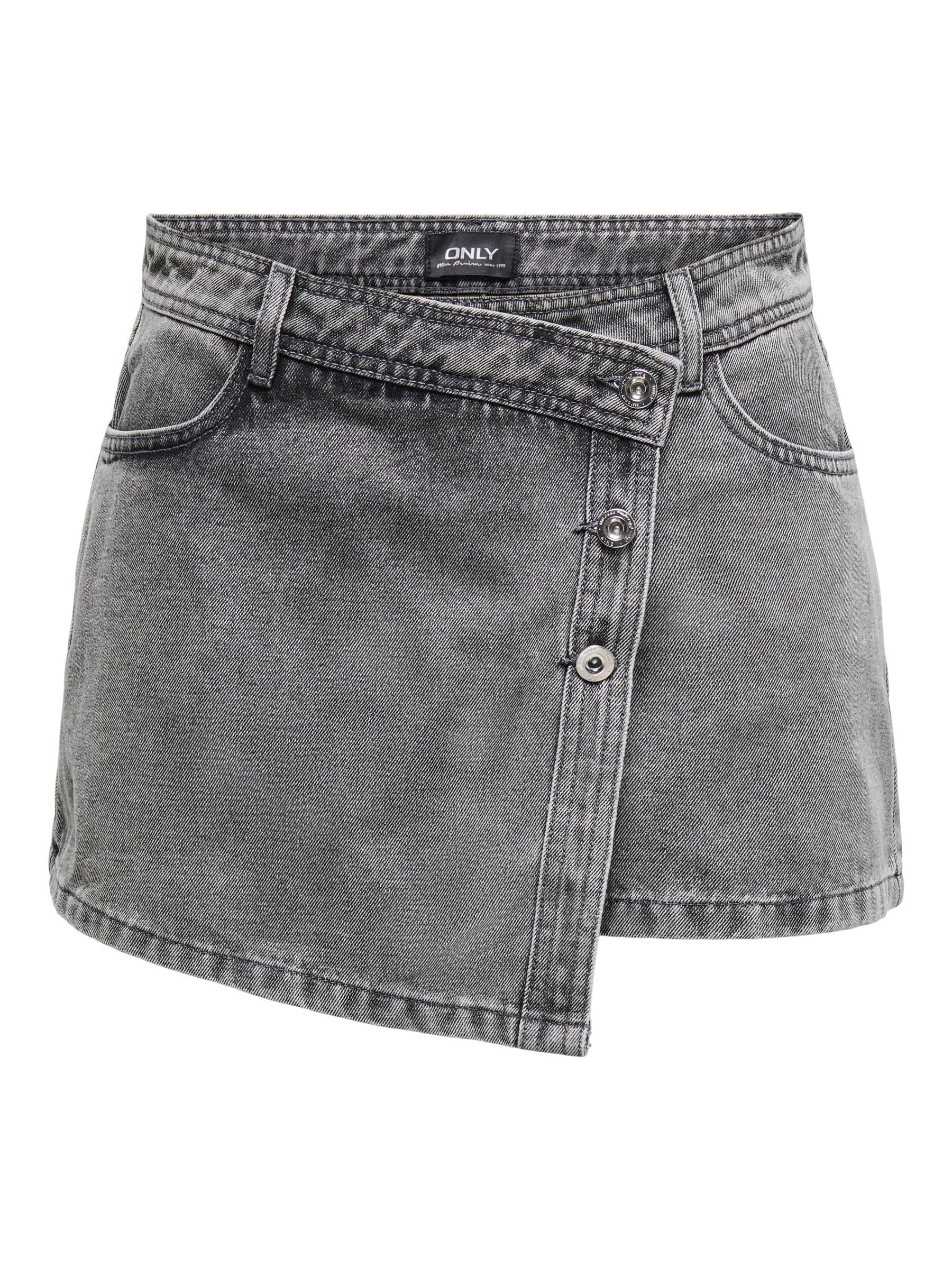 Only Women's Light Grey Denim Skirt Onllesly Mini Skirt, M