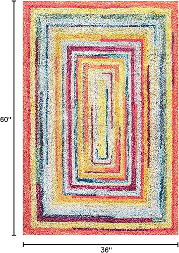 Miniatura 3 de nuLOOM Hargis Labyrinth - Alfombra de área, 3 x 5 pies, multicolor