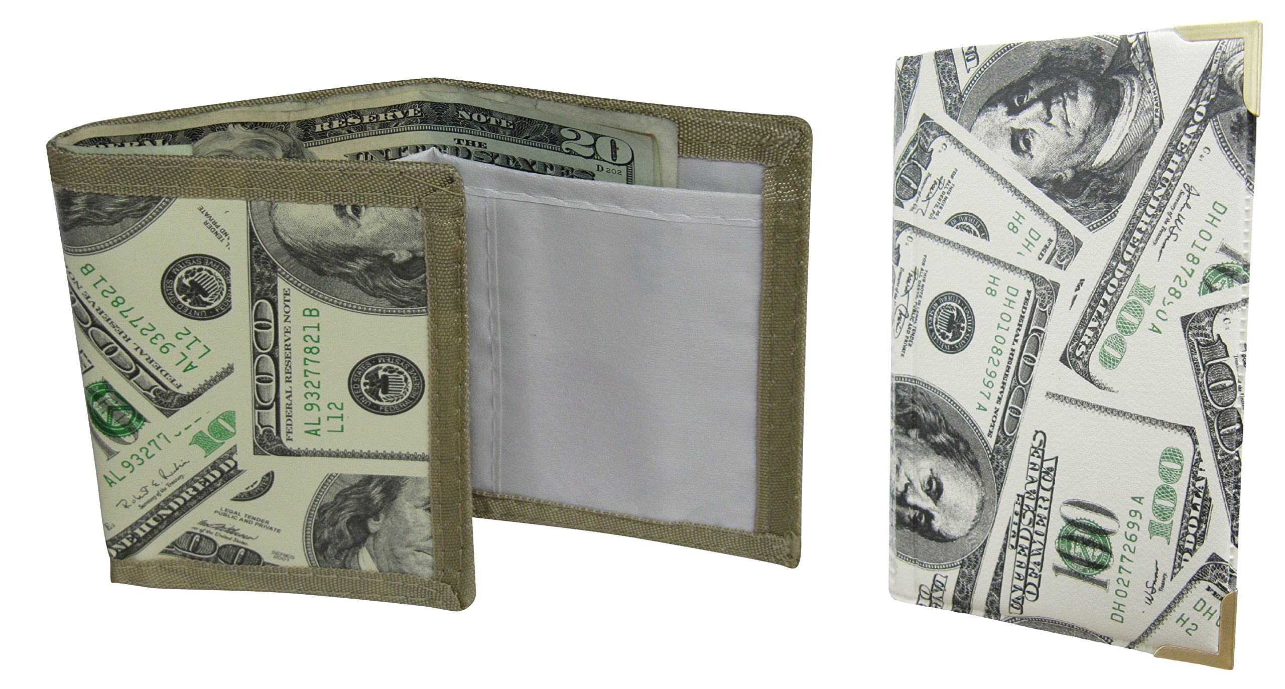 100 Dollar Bill Design Wallet Trifold Wallet and Credit Card Holder