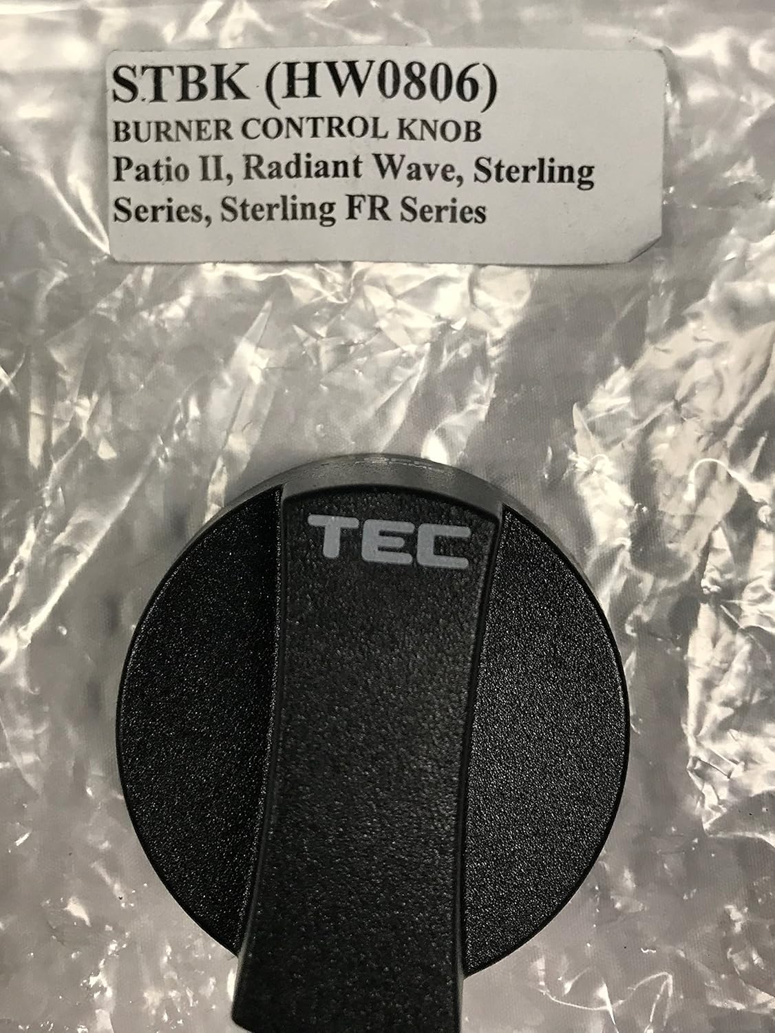 TEC Infrared Gas Grill Factory Main Burner Control Knob Black Plastic STBK