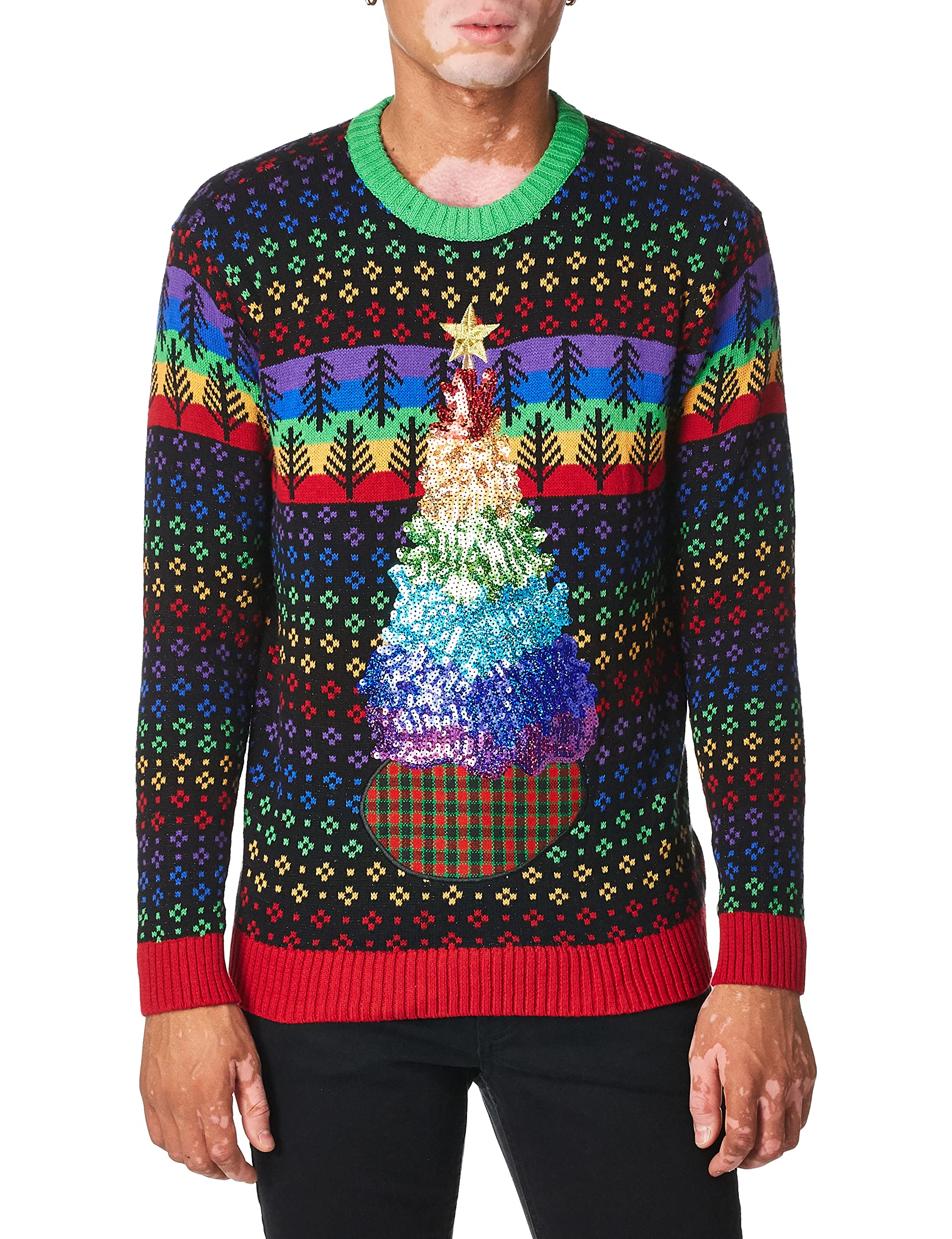 Blizzard Bay Men's Rainbox Tree Ugly Christmas Sweater